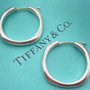 Tiffany & Co. Square Cushion Hoop 21mm Sterling Silver Earrings